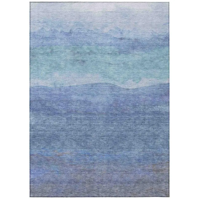 Elien Blue Indoor-Outdoor Area Rug – All-Season, Stain-Resistant Washable Mat 2