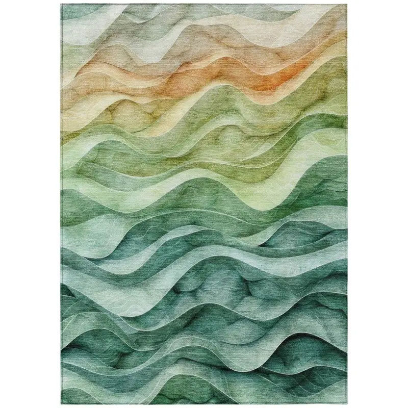 Elissar Teal Flatweave Outdoor Rug – Lightweight, Rollable & Weather-Ready 2