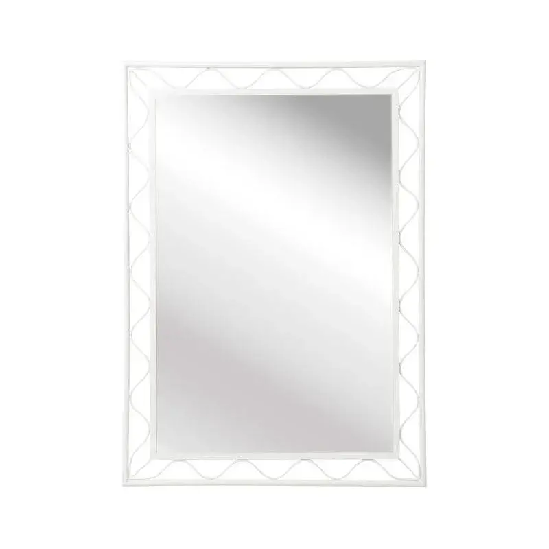 Elkins Open-Frame Wall Mirror In Crisp White Finish 1