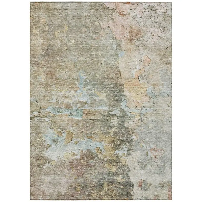 Ellior Brown Indoor-Outdoor Area Rug – Fade-Resistant Washable Floor Covering 2