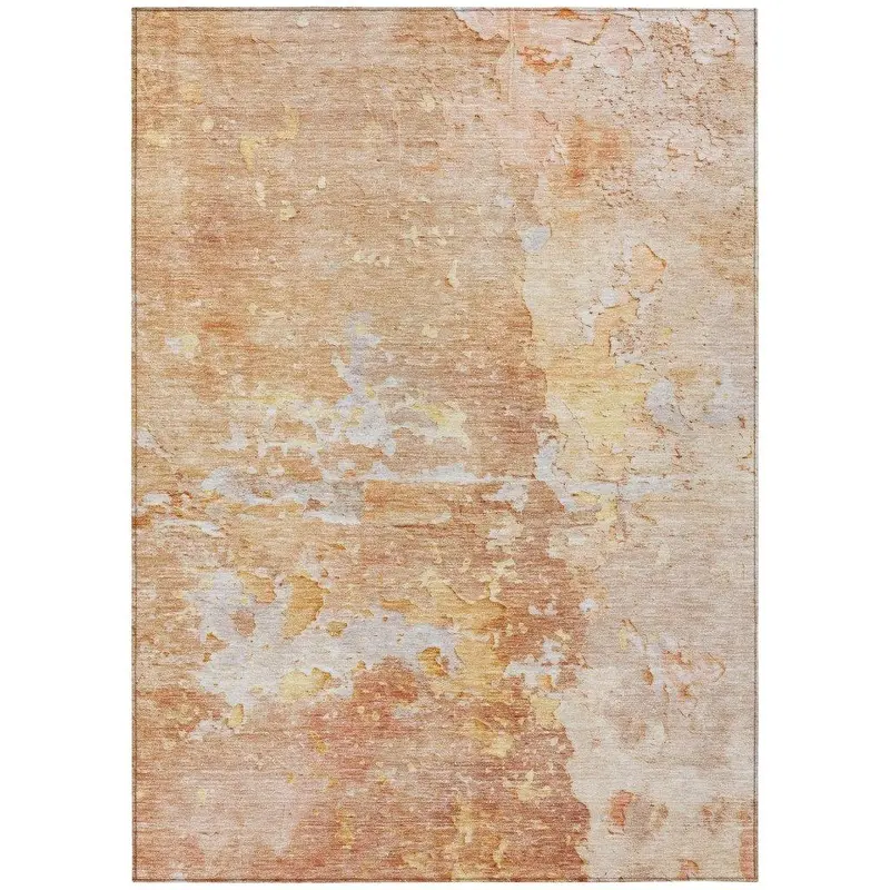 Ellior Orange Indoor-Outdoor Area Rug – Durable Washable Floor Covering 2