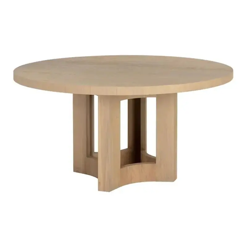Elma 60" Wooden Round Dining Table – Solid Wood Farmhouse-Style Table 1