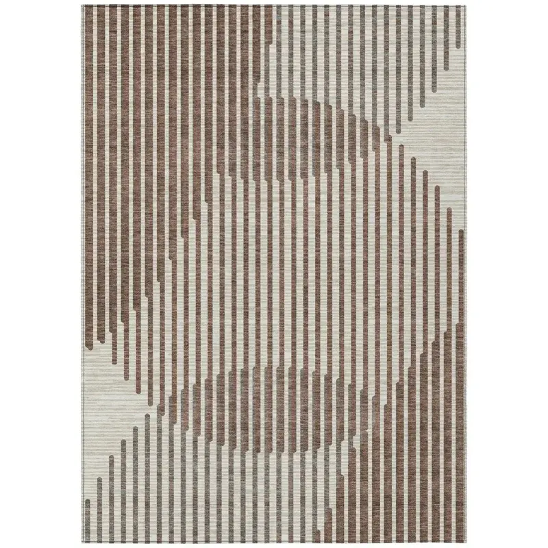 Elowen Brown Indoor-Outdoor Rug – Durable Washable Flooring 2