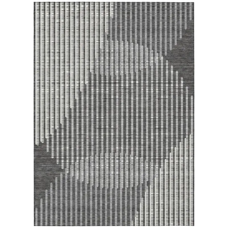 Elowen Charcoal Indoor-Outdoor Rug – Low-Pile Washable Option 2