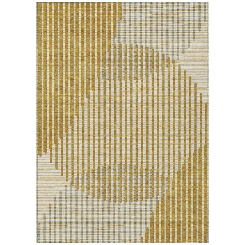 Elowen Gold Indoor-Outdoor Rug – Vibrant Washable Area Rug 2