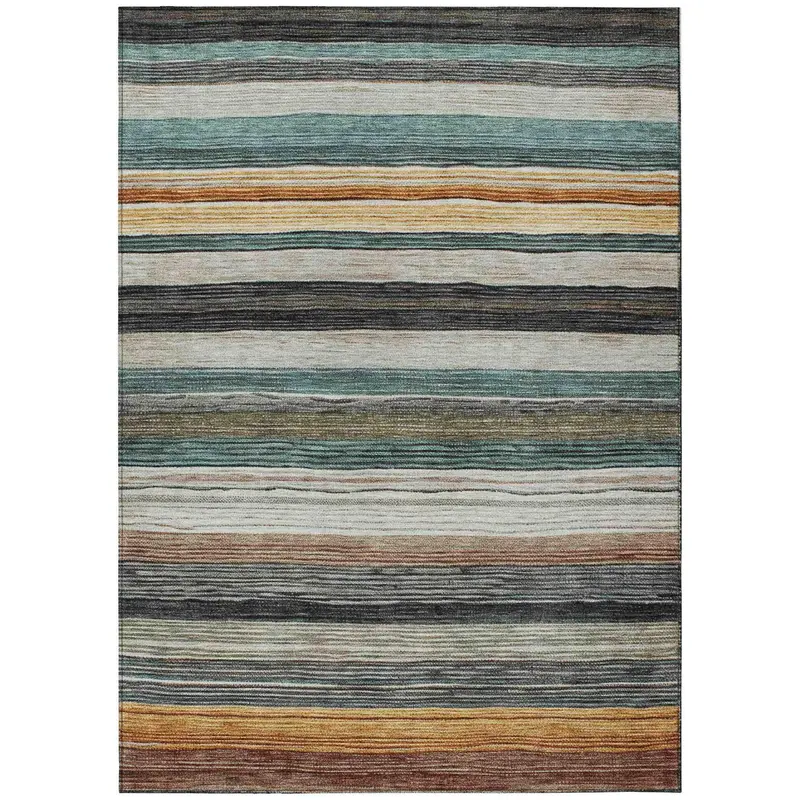 Elyn Brown Indoor-Outdoor Washable Area Rug 1