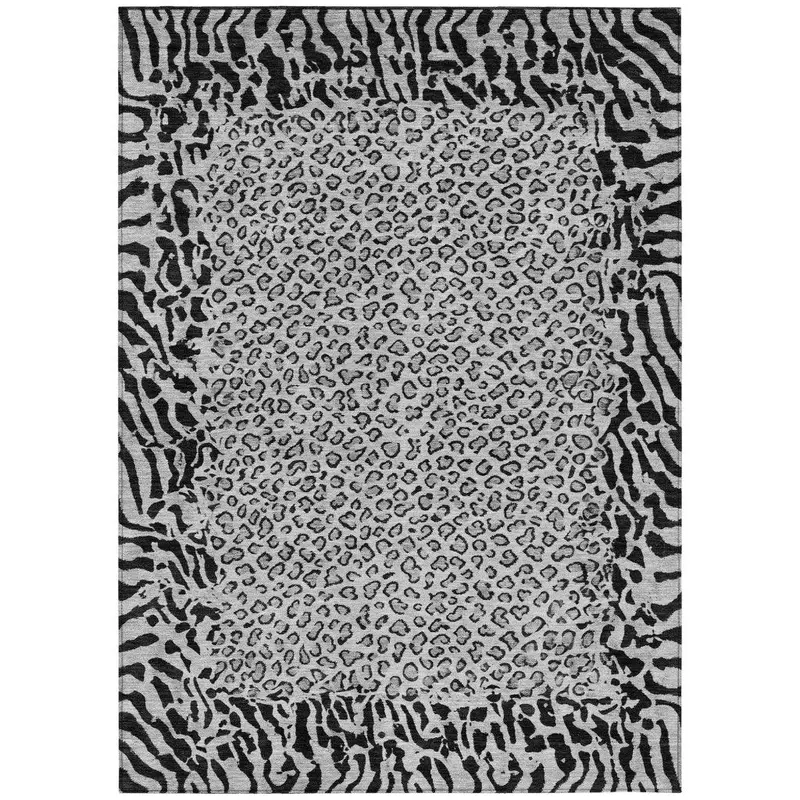 Elyvia Gray Indoor-Outdoor Area Rug – Neutral Washable Floor Mat 2