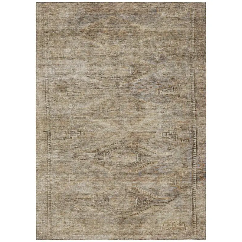 Emalisse Brown All-Season Indoor-Outdoor Rug – Fade-Resistant & Washable Floor Mat 2