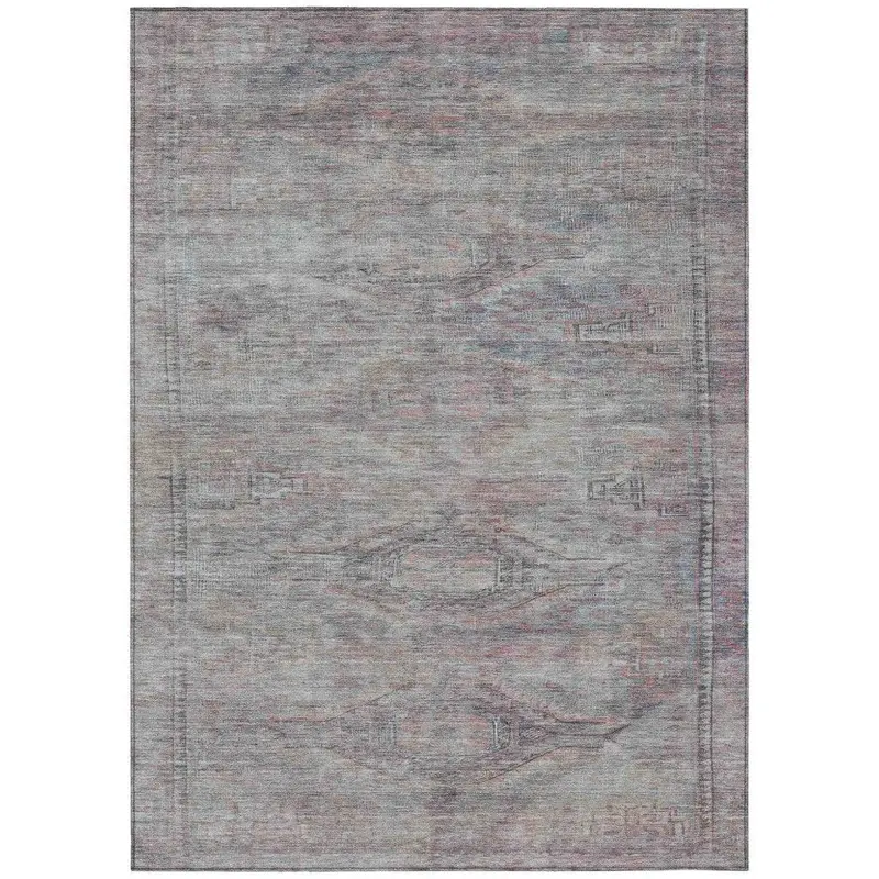 Emalisse Soft Gray Washable Indoor/Outdoor Area Rug 2