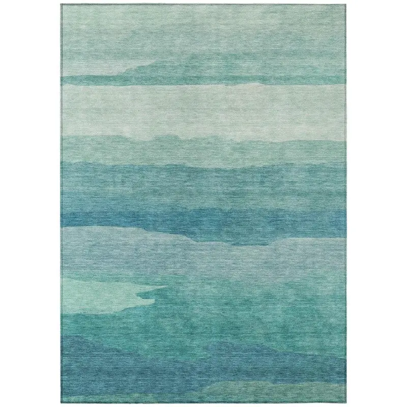 Embre Teal All-Weather Area Rug – Non-Fading, Sand-Resistant & Easy Rinse 2