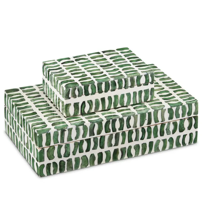 Emerald Green Decorative Storage Boxes – Set Of Two 1