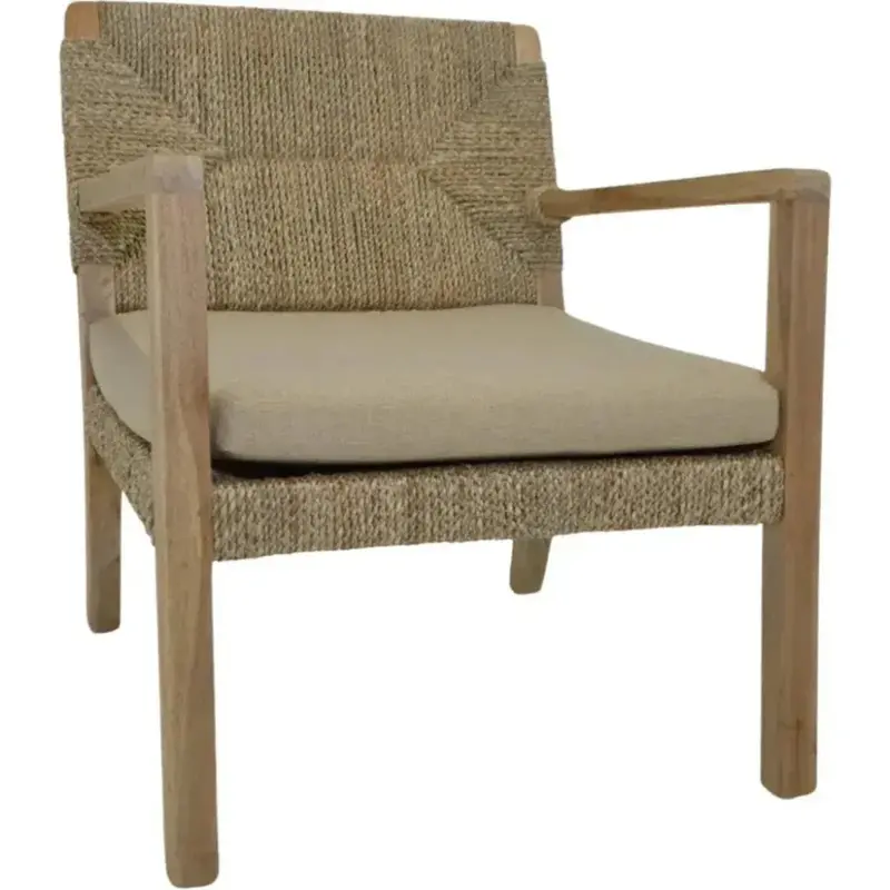 Emmett Linen-Blend Coastal Accent Chair With Curved Silhouette 1