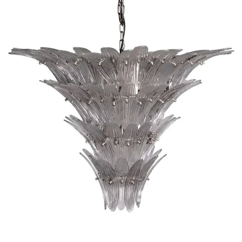 Emperor Glass-And-Steel Chandelier – Framed Industrial Ceiling Fixture 1