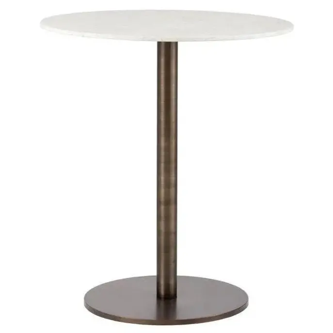 Enco Round Bar Table With Natural Marble Surface – Elevated Entertaining Space 1