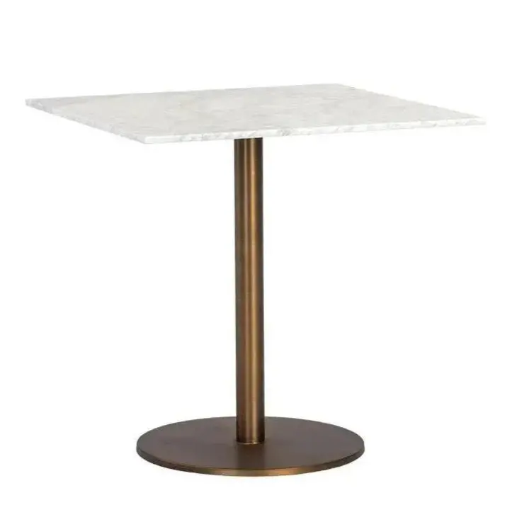 Enco Square Bistro Table With Polished Marble Surface 2
