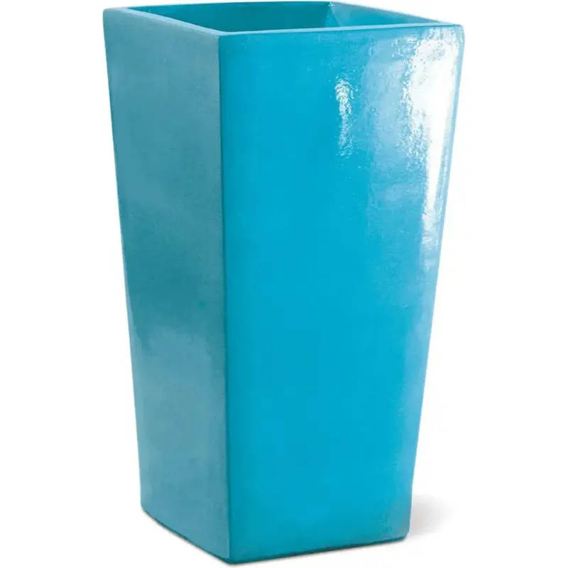 English Turquoise Blue Outdoor Planter – Vibrant Handcrafted Patio Planter 1