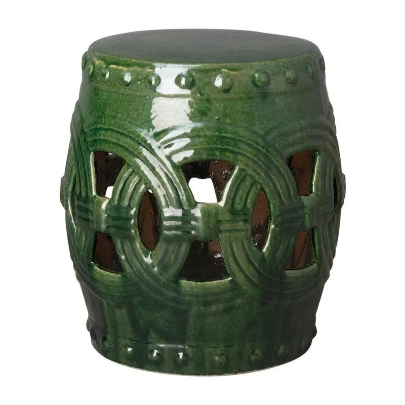 Eternity Ceramic Garden Stool – 19 Inch Refined Outdoor Statement 1