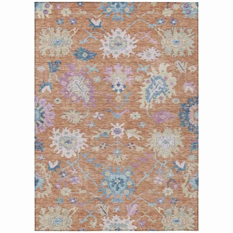 Eugene Terracotta Orange Rug – Vibrant, Non-Shedding Outdoor Mat 2