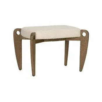 Eyelet Vanity Stool With Clean White Upholstery And Modern Backless Design 1