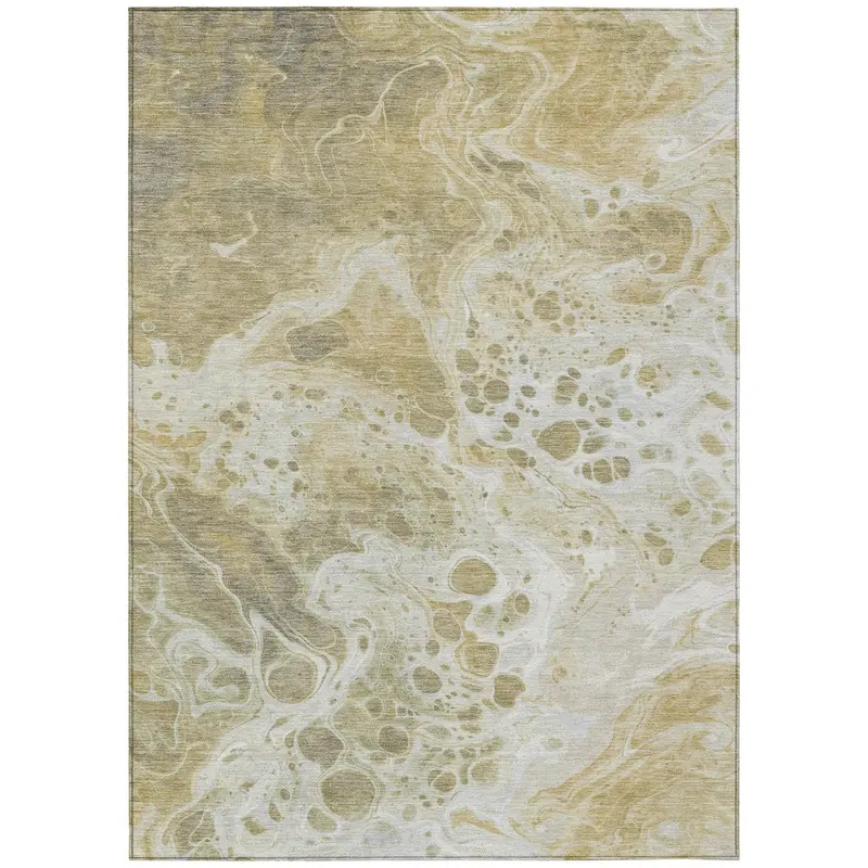 Faerara Gold Indoor-Outdoor Washable Area Rug 1