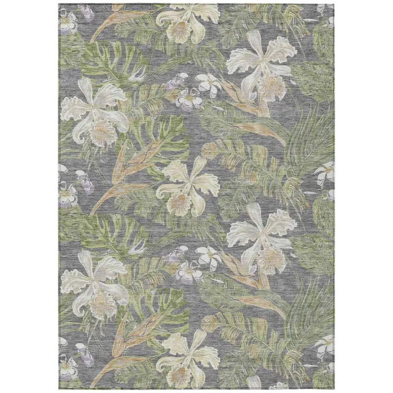 Faereth Gray Contemporary Indoor-Outdoor Area Mat 1