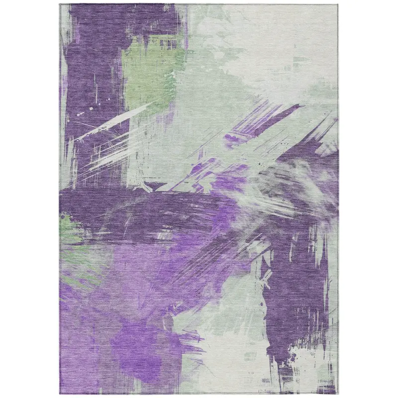 Faerira Purple Textured Indoor-Outdoor Area Rug 1
