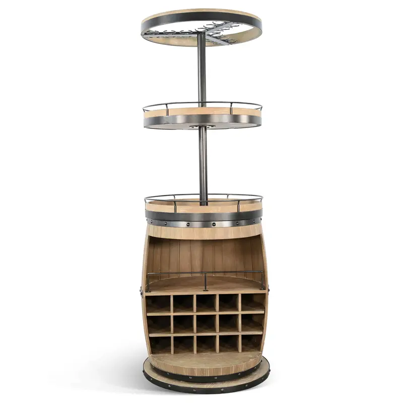 Fairfield Swivel-Base Home Bar Cabinet With Bottle Storage 1