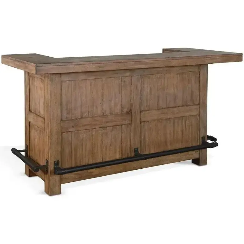 Farmhouse-Style Bar Island For Living Room Or Basement Entertainment 1