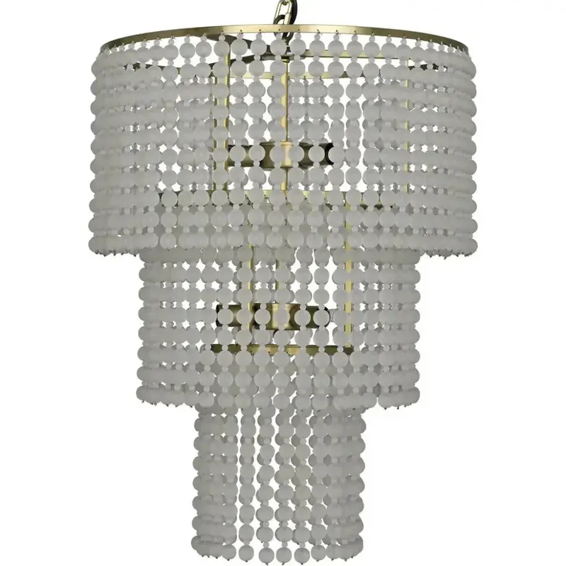Fatima Elegant Metal-And-Glass Chandelier With Antique Brass Accents 1