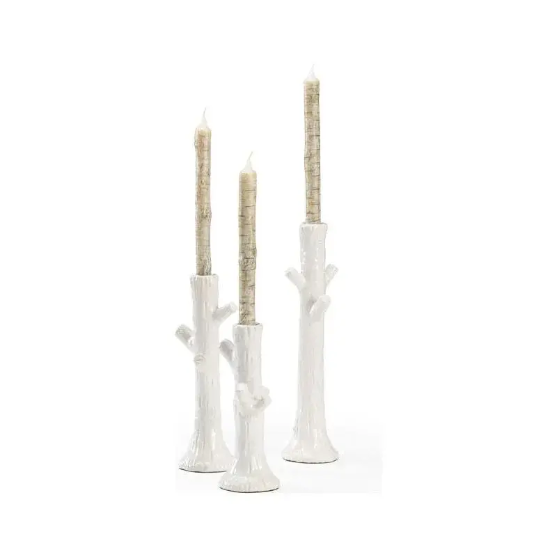 Faux Bois Patio Candleholders (Set Of 3) – Nature-Inspired Outdoor Lighting 1