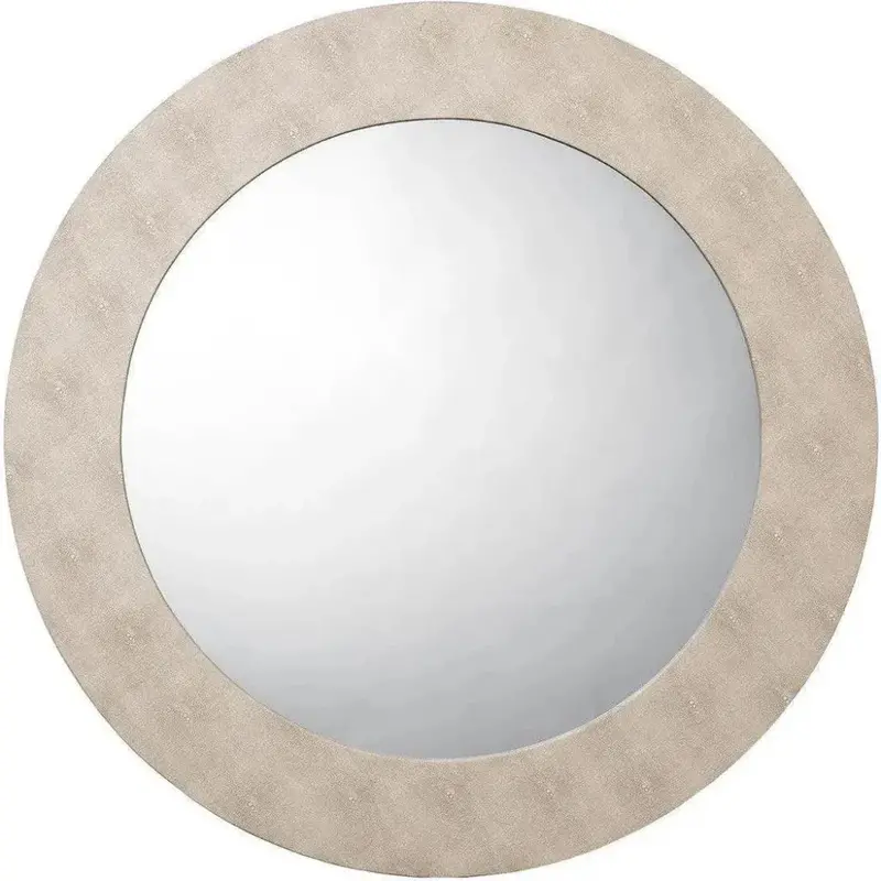 Faux Shagreen Chester Round Wall Mirror 1