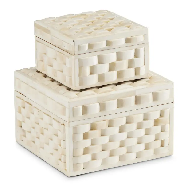Felice Natural Wood Storage Box Set – Handcrafted Pair 1