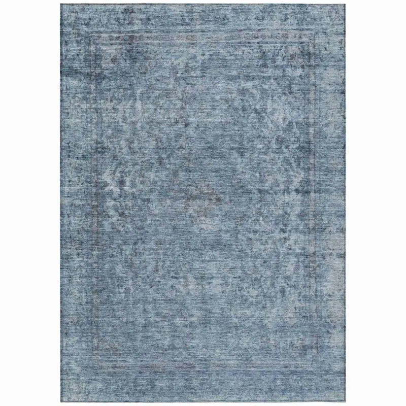 Felissae Blue Washable Area Rug – Crisp, All-Weather Carpet For Decks And Basements 2