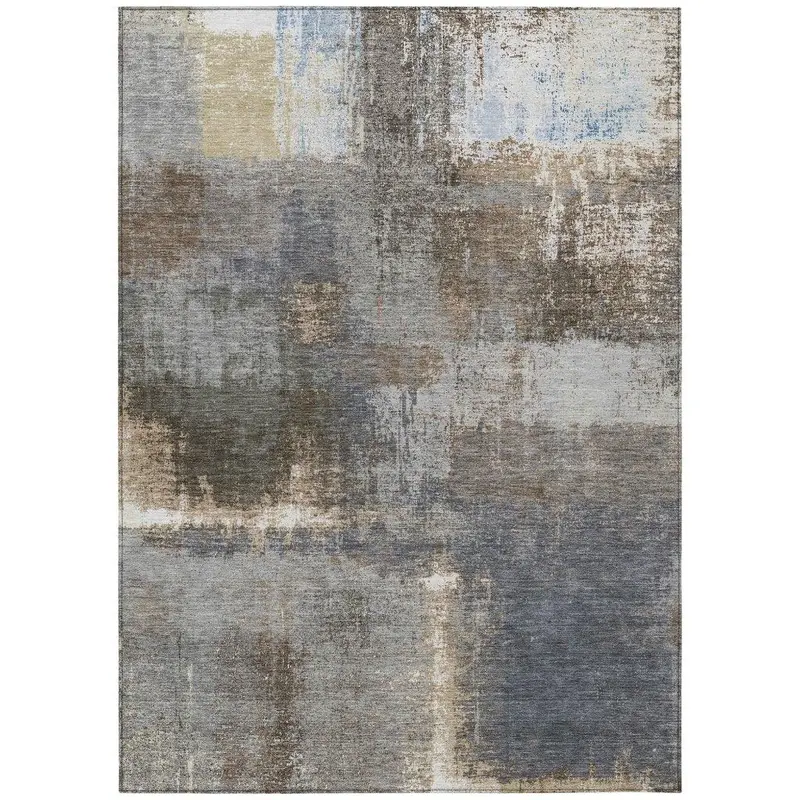 Fernal Brown Heavy-Duty Washable Area Rug 2