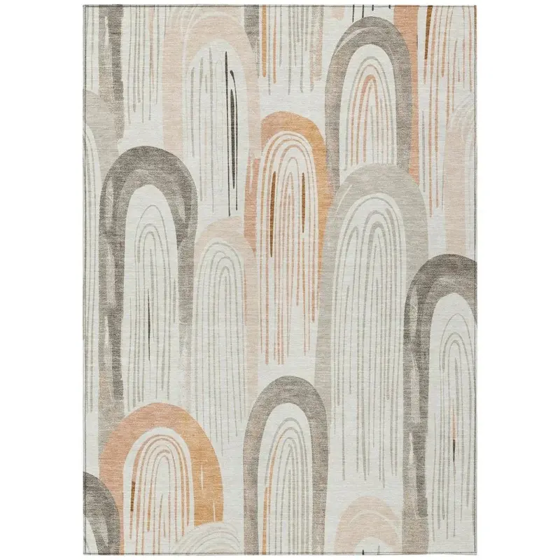 Feylinne Ivory All-Weather Indoor/Outdoor Rug – Machine-Washable Floor Mat 2