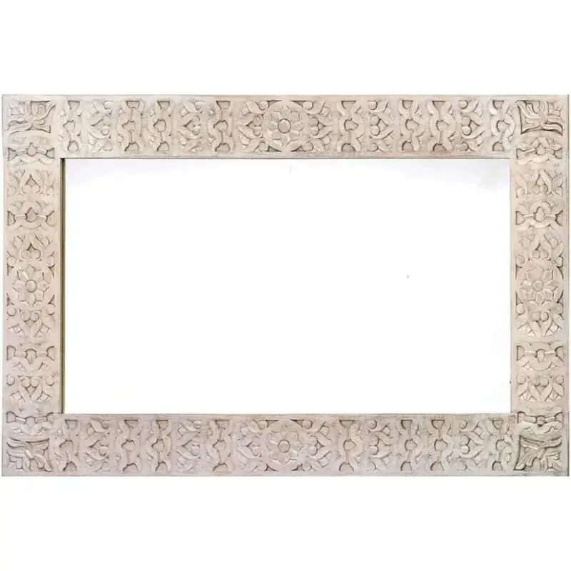 Feyloren Wall-Mounted Wood-Framed Mirror With Natural Grain Finish 1
