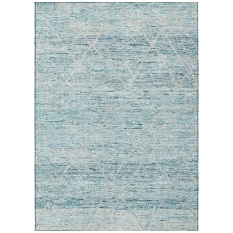 Flamara Teal Indoor-Outdoor Rug – Machine Washable 2