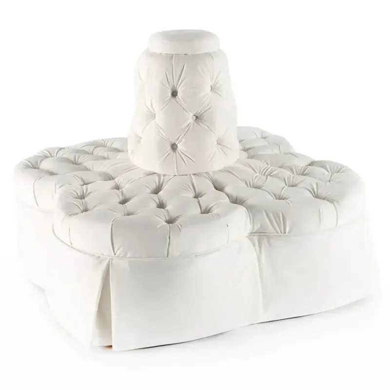 Fleur Island-Style White Velvet Sofa 1