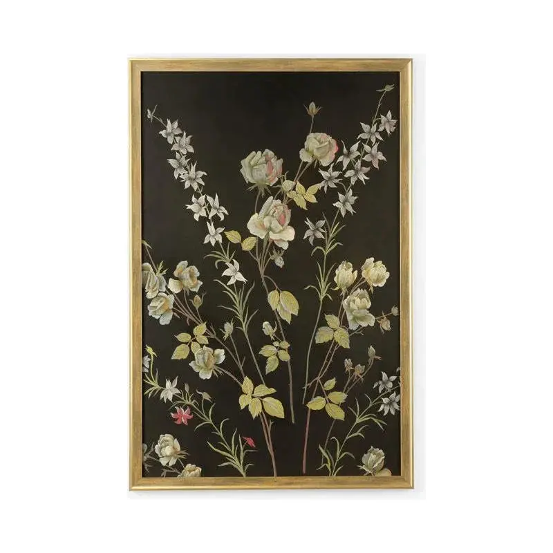 Fleurs En Noir Hand-Painted Botanical Wall Art 1