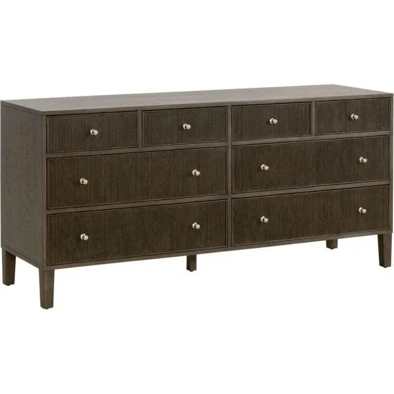 Fluted Wood 8-Drawer Dresser – Highland Collection 1