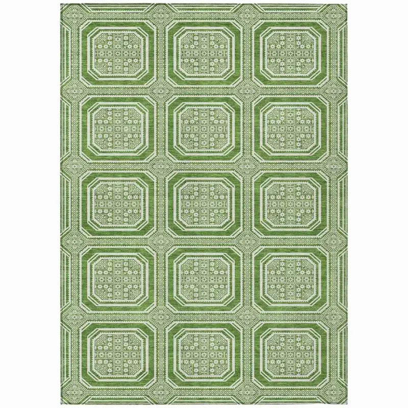 Flutira Green Textured Indoor-Outdoor Rug – Pet-Friendly & Stain-Resistant Mat 2