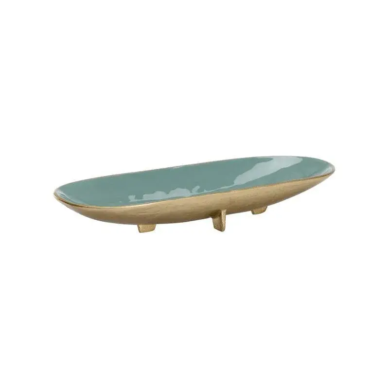 Footed Metallic Gold Enameled Bowl 1