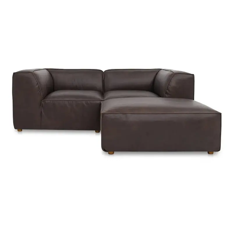 Form Brown Leather Nook Sectional For Compact Spaces 1