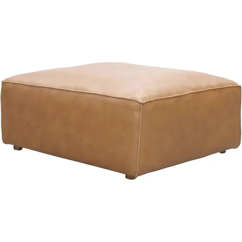 Form Tan Leather Ottoman – Modular Lounge Companion 1