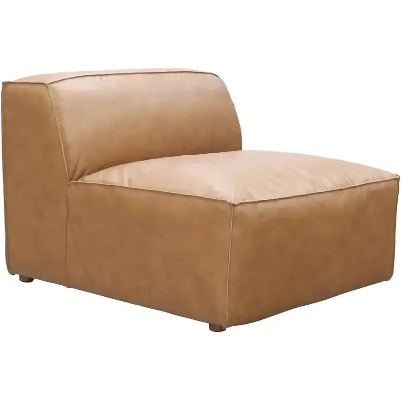 Form Tan Leather Slipper Chair – Modular Seating Unit 1