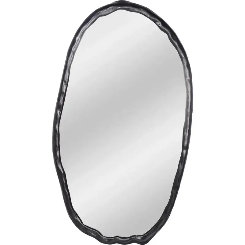 Foundry Black Oval Mirror With Slim Aluminum Frame 1