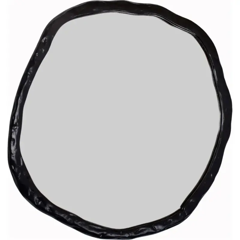 Foundry Large Black Circular Wall Mirror 1