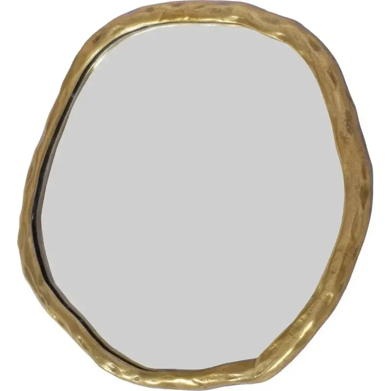 Foundry Small Gold Round Wall Mirror 1