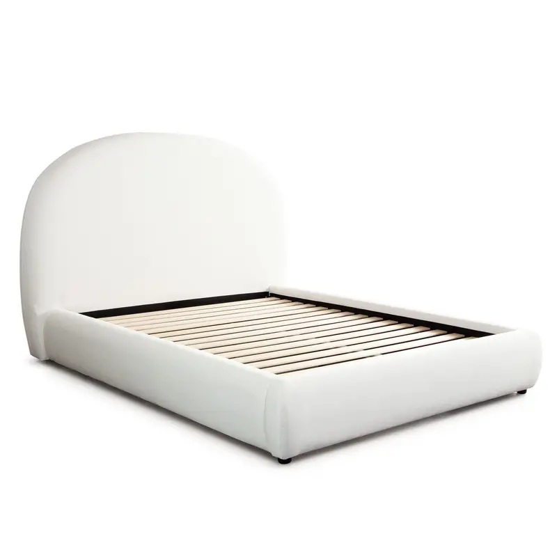 Fox White Upholstered Platform Bed With Performance Fabric 1