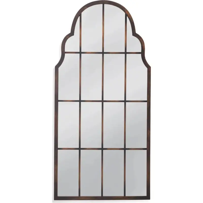 Francisco Black-And-Brown Wood Vertical Floor Mirror 1